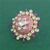 Kundan Adjustable Ring With Gold Plating
