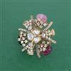 Kundan Adjustable Ring With Victorian Plating