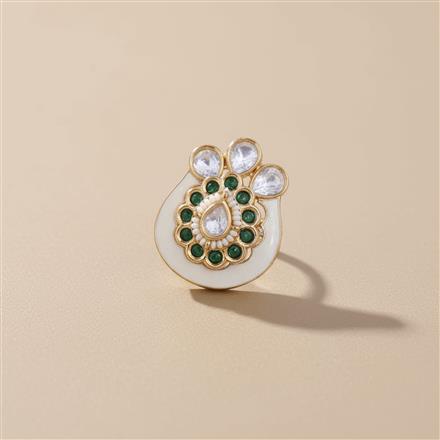 Kundan Adjustable Ring With Carat Gold Plating