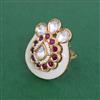 Kundan Adjustable Ring With Carat Gold Plating