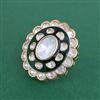 Kundan Adjustable Ring With Carat Gold Plating