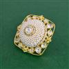 Kundan Moti Ring With Gold Plating