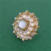 Kundan Adjustable Ring With Victorian Plating