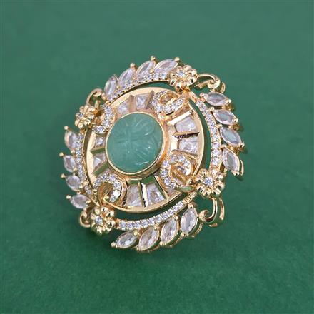 Kundan Adjustable Ring With Carat Gold Plating
