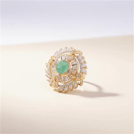 Kundan Adjustable Ring With Carat Gold Plating