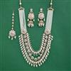 Kundan Long Necklace Set With Carat Gold Plating