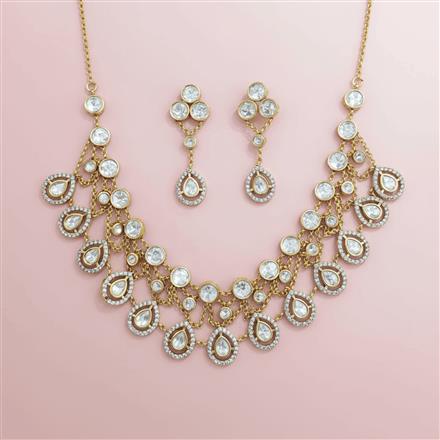 Kundan Classic Necklace Set With Carat Gold Plating