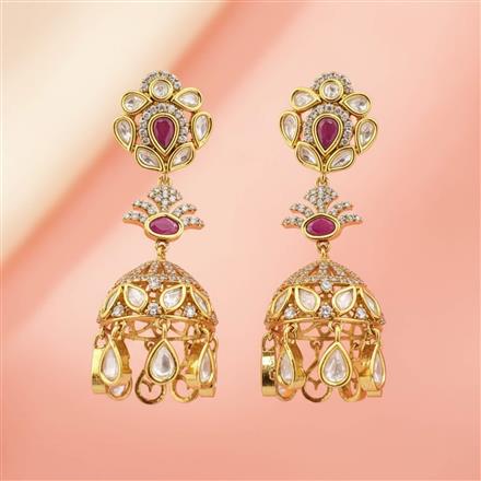 Kundan Jhumki With Victorian Plating