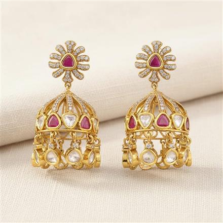 Kundan Jhumki With Victorian Plating