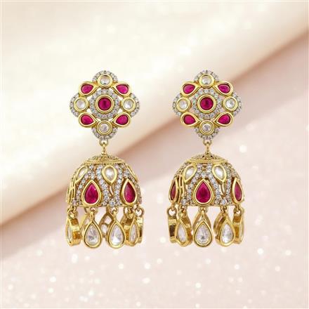 Kundan Jhumki With Victorian Plating