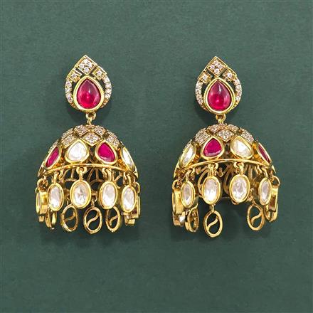 Kundan Jhumki With Victorian Plating