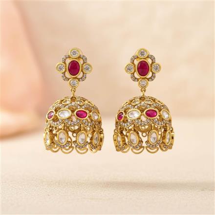 Kundan Jhumki With Victorian Plating