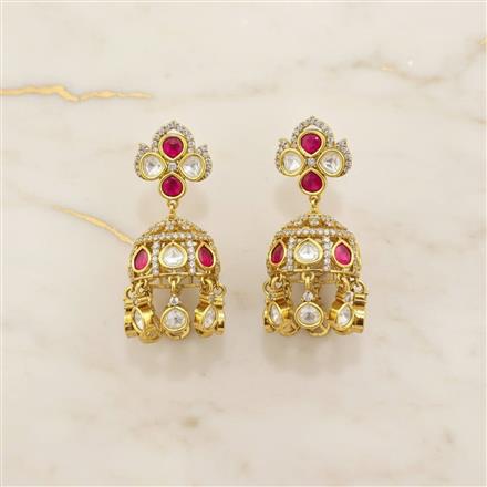 Kundan Jhumki With Victorian Plating