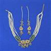 Cz Moti Necklace Set With Gold Plating
