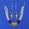 Cz Moti Necklace Set With Gold Plating