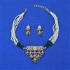 Cz Choker Necklace Set With Gold Plating