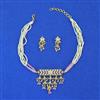 Cz Choker Necklace Set With Gold Plating