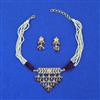 Cz Choker Necklace Set With Gold Plating
