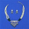 Cz Choker Necklace Set With Rhodium Plating