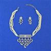 Cz Choker Necklace Set With Rhodium Plating