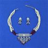 Cz Choker Necklace Set With Rhodium Plating