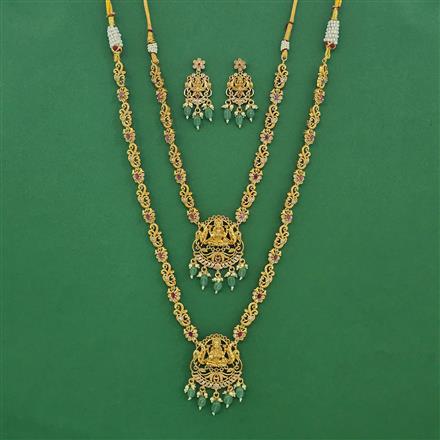 Antique Combo Necklace Set Set With Matte Gold Plating