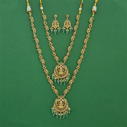 Antique Combo Necklace Set Set With Matte Gold Plating