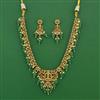 Antique Moti Necklace Set With Matte Gold Plating