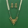Antique Temple Necklace Set With Matte Gold Plating