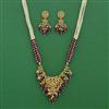 Antique Temple Necklace Set With Matte Gold Plating