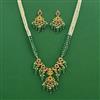 Antique Temple Necklace Set With Matte Gold Plating