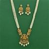 Antique South Indian Necklace Set With Matte Gold Plating
