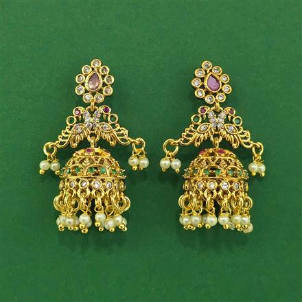 Antique Moti Earring With Gold Plating
