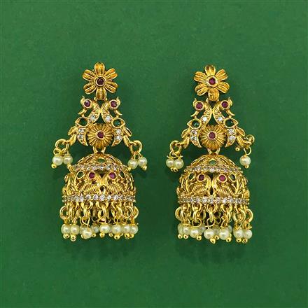 Antique Moti Earring With Gold Plating