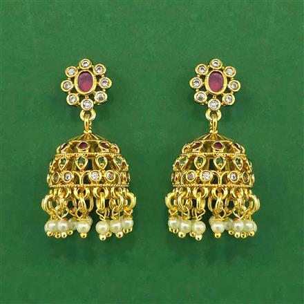 Antique Moti Earring With Gold Plating