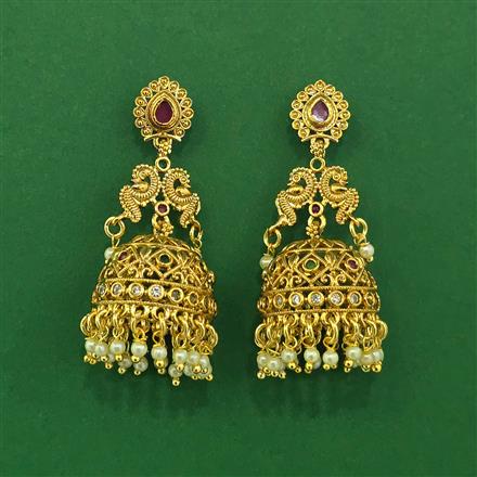 Antique Moti Earring With Gold Plating