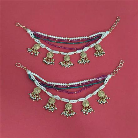 Antique Moti Ear Chain With Gold Plating