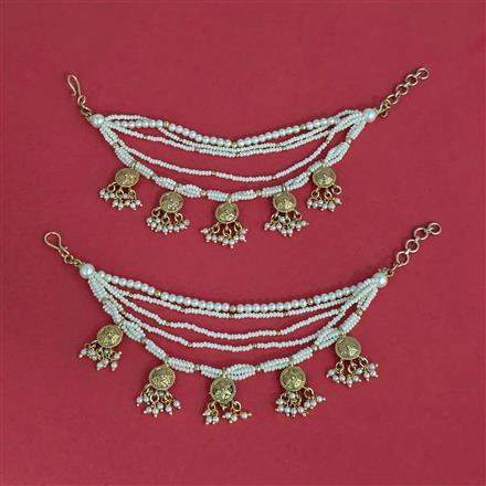 Antique Moti Ear Chain With Gold Plating