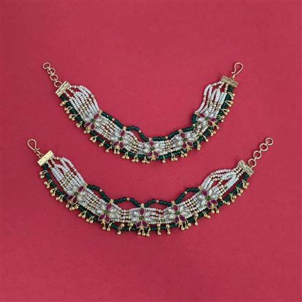 Antique Moti Ear Chain With Gold Plating