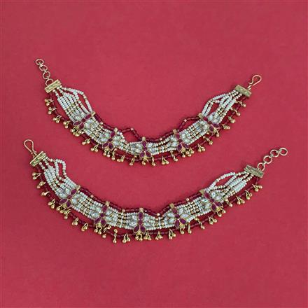Antique Moti Ear Chain With Gold Plating