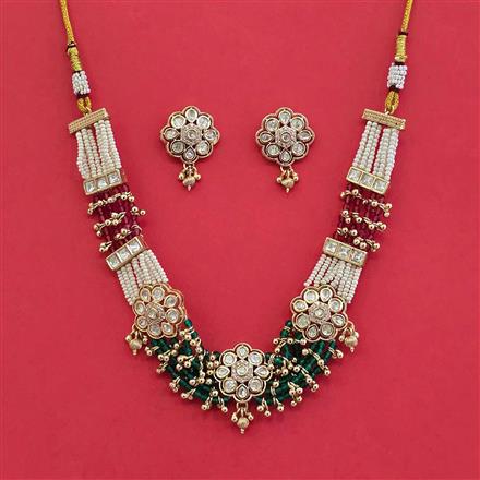 Kundan Moti Necklace With Carat Plating