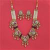 Antique Moti Necklace With Matte Gold Plating