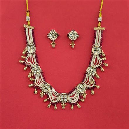 Kundan Moti Necklace With Carat Plating