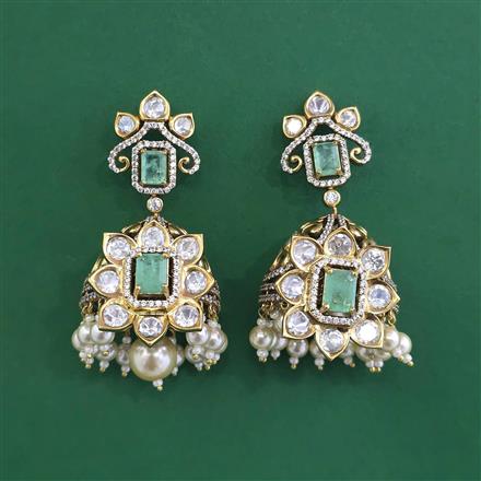 Kundan Jhumki With Victorian Plating