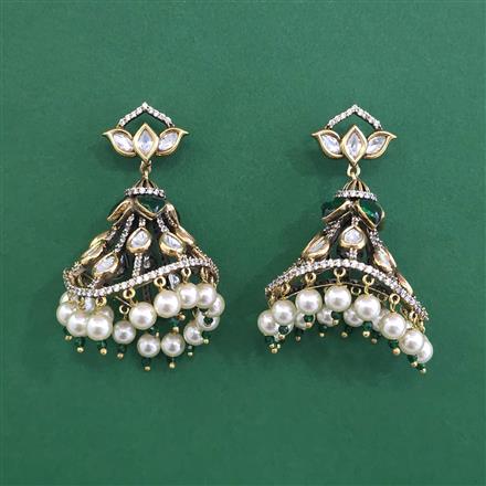 Kundan Jhumki With Victorian Plating