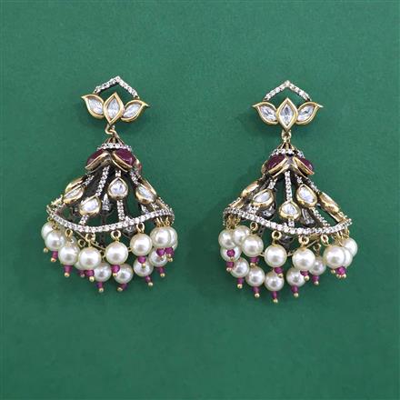 Kundan Jhumki With Victorian Plating