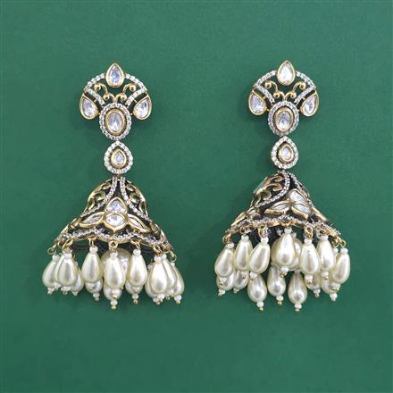 Kundan Jhumki With Victorian Plating