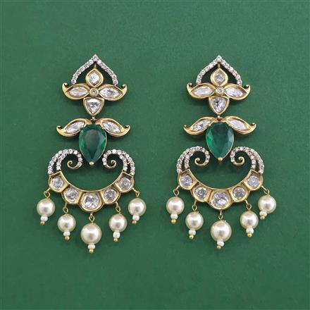 Kundan Pearl Earring With Victorian Plating