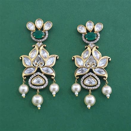 Kundan Moti Earring With Victorian Plating