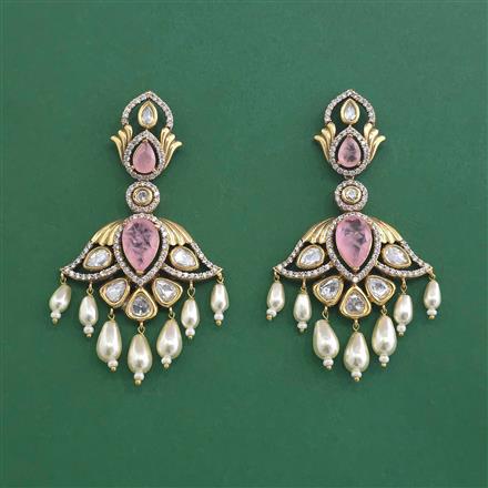 Kundan Moti Earring With Victorian Plating